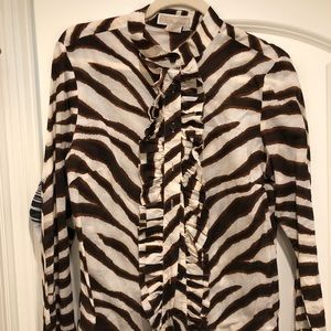 Michael Kors printed ruffled shirt